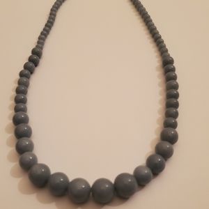 Graduated Angelite Cabochon Bead Necklace